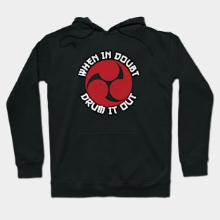 Taiko Quote Red Distressed Mitsudomoe Hoodie